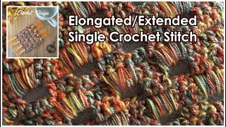 New crochet tutorial for beginners How to crochet elongated  Extended single crochet stitch [upl. by Yerfoeg]