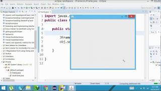 Java SwingUrdruhindi 02 JFrame01 How to create a JFrame using Eclipse [upl. by Ellennaj]