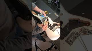 Fender Stratocaster Loaded Pickguard HH Install Demo GG USA [upl. by Nalyd]