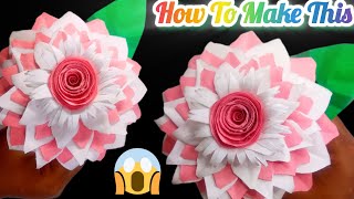 Easy And Quick Paper Flower Makeing How To Make Flowers With Paper A4 sheet Paper Flowers Makeing [upl. by Eppes]