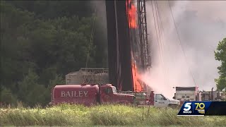 4 injured after Grady County oilfield explosion fire officials say [upl. by Yrtsed]