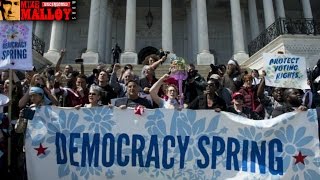 Democracy Spring Thousands Descend on US Capitol Over 400 Arrested [upl. by Ahsinan926]