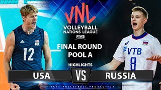 USA vs Russia  Highlights  Final Round Pool A  Mens VNL 2019 [upl. by Wallach]