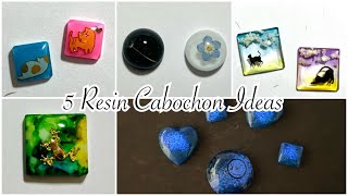 5 Resin Cabochon Ideas  Epoxy  UV Resin Art Ideas [upl. by Adhamh]