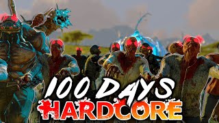 I Survived 100 Days in ARK Hardcore but with ZOMBIES [upl. by Annavoig854]