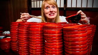 I Tried Japan’s INSANE AllYouCanEat Noodle Challenge 200 bowls of Wanko Soba [upl. by Eilema]