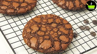 Only 10 minutes Fudgy Brownie Cookies  Best Chocolate Cookies Recipe  Brownie Crinkle Cookies [upl. by Ambrosia]