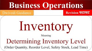 Inventory management Inventory level lead time reorder point buffer stock Business Operations [upl. by Anos]