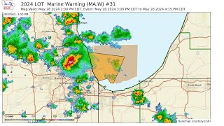 Special Marine Warning for Lake Michigan EAS 496498 52824 kwo39 kjy62 kzz81 [upl. by Atnim]