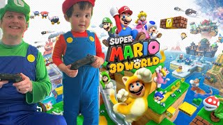 Super Mario 3D World World 14  Plessie’s Plunging Falls  Green Stars and Stamp [upl. by Pfeifer]