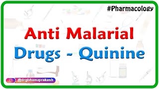 Anti malarial drugs  Quinine  Pharmacology by Dr Rajesh Gubba [upl. by Assirod]