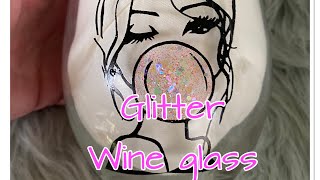 Glitter wine glass Cricut wine glass ideas [upl. by Etka377]