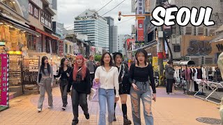 Hongdae Street Walking tour Seoul City Korea 4k City Tour [upl. by Eronaele]