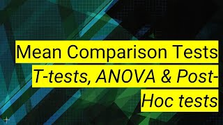 SPSS 9 Mean Comparison Tests  Ttests ANOVA amp PostHoc tests [upl. by Frances]