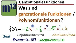 Was sind ganzrationale Funktionen Polynomfunktionen [upl. by Ettenyl]