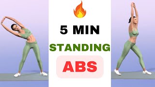 5 MIN Daily Standing ABS Workout  Lose Your BELLY FAT Fast [upl. by Dnomrej]