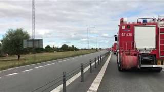 Part 2 Convoy  Polish firefighters leaving Sweden Trelleborg Dziękuję Wam THANK YOU [upl. by Morgen]