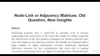 Node Link or Adjacency Matrices Old Question New Insights [upl. by Paz832]