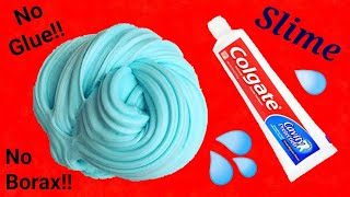 DIY Toothpaste Fluffy Slime How to make slime without glue or borax Colgate toothpaste slime [upl. by Intihw]