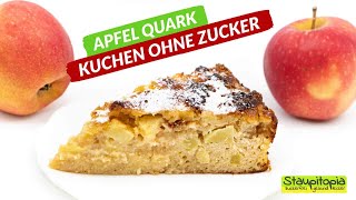 Apfel Quark Kuchen ohne Zucker  proteinreich Low Carb und super lecker 😋 [upl. by Amitarp684]