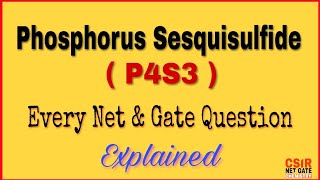 Important Phosphorus sesquisulfide P4S3  Everything Answered [upl. by Carver799]