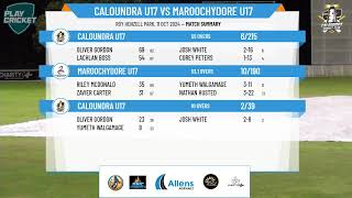 CALOUNDRA U17 v MAROOCHYDORE U17 [upl. by Brigham]