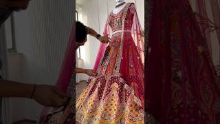 Multi color Jacard Fabric Mirror Embroidery work Designer Lehenga choli for Wedding lehenga [upl. by Caria]