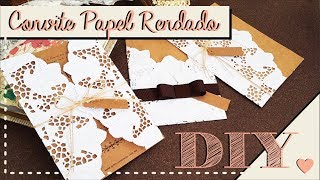 Como fazer Convite de Casamento com Papel Rendado DIY  Faça você mesmo  Tutoriais casamento [upl. by Hennahane747]