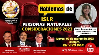 HABLEMOS DE ISLR DE LAS PERSONAS NATURALES CONSIDERACIONES 2023 [upl. by Hanson]