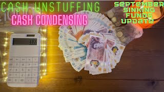 CASH UNSTUFFING  CASH CONDENSING  SEPTEMBER SINKING FUNDS UPDATE  UK CASH STUFFING [upl. by Ardnasxela19]