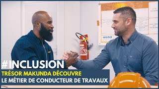 Trésor Makunda découvre le métier de conducteur de travaux [upl. by Lalat]