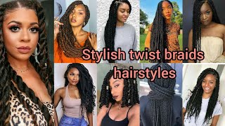 Stylish twist braids hairstyles for black ladies  Twist styles 2024  Twist hairstyles [upl. by Edward]