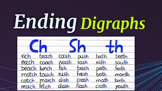 Digraphs ch sh th consonant digraphs ch sound words [upl. by Dewayne]