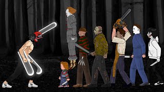 CHAINSAW MAN vs Jason voorhees IT Pennywise Freddy Michael myers Leatherface Chucky Jeff Dc2 [upl. by Winshell]