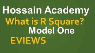 What is R Square in Eviews [upl. by Zorana]