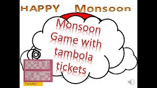 2019 Monsoon theme or rain theme kitty party game with Tambola tickets Housie [upl. by Arocahs54]