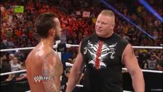 HD Brock Lesnar attacks CM Punk  RAW 17613 [upl. by Innis905]