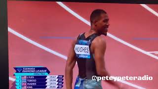 Noah Lyles of USA breaks Usain Bolt’s 200m record in London [upl. by Norine]