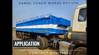 Trailer Side Wall 34 04ft  Kamal Coach Works Pvt Ltd Jaipur Trailer PneumaticSuspension [upl. by Adnilasor]