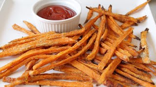 how to make sweet potato fries  Easy Baked Sweet Potato Fries Recipe [upl. by Haelam]