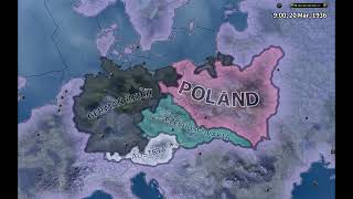 Germany vs Poland Czechoslovakia and Austria 1936  HoI4 timelapse [upl. by Aisnetroh681]