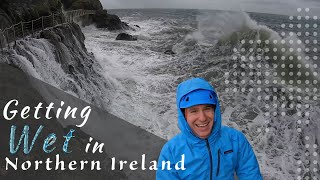 Dodging Waves  A Stormy Day on The Gobbins Cliff Path Northern Ireland [upl. by Aihsei]