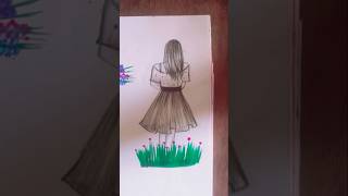 How to draw a girl sketch drawing shorts shortsvideo [upl. by Tenenbaum]