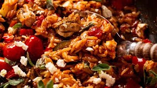 One Pot Greek Chicken Risoni Orzo [upl. by Ajan]