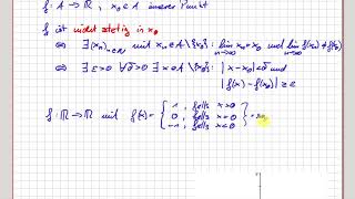 Analysis Stetigkeit Beispiel für eine nichtstetige Funktion 0810 [upl. by Atiruam]