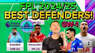 FPL GAME WEEK 1 BEST DEFENDERS  202425 [upl. by Browne]