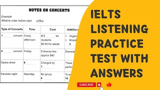 Notes on concerts IELTS Listening Practice Test with Answers 2024  A Chain Store in the UK [upl. by Shabbir]