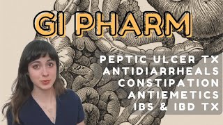 GASTROINTESTINAL PHARMACOLOGY  PEPTIC ULCERS ANTIEMETICS GI DISTRESS amp IBSIBD [upl. by Ynatterb536]