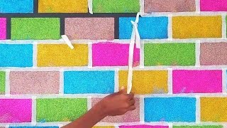 glitter bricks  wall painting hacks  interior designs [upl. by Franciskus]