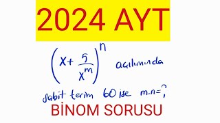 2024 Ayt matematik binom sorusu💥💥💥 [upl. by Ahsiener463]